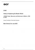 ocr GCSE History A (Explaining the Modern World) J410/09 June2023 Question Paper and Mark Scheme.