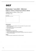 ocr GCSE History A (Explaining the Modern World) J410/08 June2023 Question Paper and Mark Scheme.