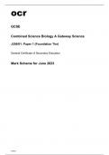 ocr GCSE Combined Science Biology A Gateway Science J250-01 June2023 Mark Scheme.