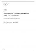 ocr GCSE Combined Science Chemistry A Gateway Science J250-04 June2023 Mark Scheme.