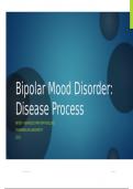 NR 507 Advanced Pathophysiology Bipolar Mood Disorder Latest Verified Review 2023 Practice Questions and Answers for Exam Preparation, 100% Correct with Explanations, Highly Recommended, Download to Score A+