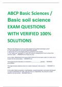 ABCP Basic Sciences /  Basic soil science EXAM QUESTIONS  WITH VERIFIED 100% SOLUTIONS 