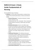 NUR 2115 - NUR 211 Exam 1 study guide Fundamentals of Nursing