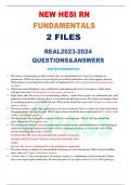 NEW HESI RN FUNDAMENTALS 2 FILES REAL2023-2024 QUESTIONS&ANSWERS - HESI RN FUNDAMENTALS 1. 