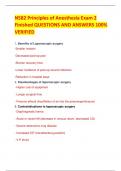 N582 Principles of Anesthesia Exam 2  Finished QUESTIONS AND ANSWERS 100%  VERIFIED