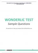 Wonderlic test Questions And Answers 2022/2023