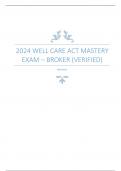 2024 WELL CARE ACT MASTERY EXAM – BROKER (VERIFIED)