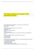 CNA skills questions and answers 100% guaranteed success.