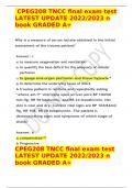 CPEG208 TNCC final exam test LATEST UPDATE 2022/2023 n book GRADED A+