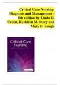 Test bank for Critical Care Nursing: Diagnosis and Management 9th Edition by Linda D. Urden; Kathleen M. Stacy; Mary E. Lough 9780323642958 Chapter 1-41 Complete Guide