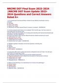 NRCME DOT Final Exam 2023-2024  |NRCME DOT Exam Update 2023- 2024 Questions and Correct Answers  Rated A+