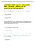 AMERICAN RED CROSS - ADVANCED LIFE SUPPORT FINAL EXAM| 49 QUESTIONS AND ANSWERS.