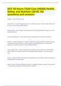 DCF 40 Hours Child Care (HSAN) Health, Safety, and Nutrition (2019) 152 questions and answers.