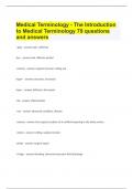 Medical Terminology - The Introduction to Medical Terminology |79 questions and answers