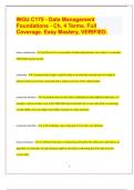 WGU C175 - Data Management Foundations - Ch. 4 Terms. Full Coverage. Easy Mastery, VERIFIED 2024
