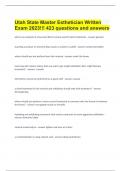 Utah State Master Esthetician Written Exam 2023!!! |23 questions and answers.