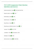 NCCAOM Acupuncture Point Selection Questions and Answers 