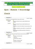 NURS 6552 Womens Modules Knowledge Check Quiz With Correct Answers.