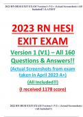 2023 RN HESI EXIT EXAM Version 1 (V1) – All 160 Questions & Answers!! (Actual Screenshots from exam taken in April 2023 A+) (All Included!!)