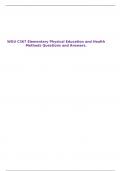 WGU C367 Elementary Physical Education and Health Methods Questions and Answers.