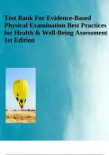 Test Bank For Evidence-Based Physical Examination Best Practices for Health & Well-Being Assessment 1st Edition