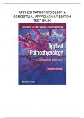 APPLIED PATHOPHYSIOLOGY A CONCEPTUAL APPROACH 4TH EDITION TEST BANK 2023