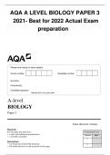 AQA A LEVEL BIOLOGY PAPER 3 BEST 2021