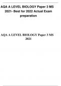 AQA A LEVEL BIOLOGY Paper 3 MS LATEST 2021