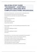 IIBA-ECBA STUDY GUIDE "TECHNIQUES" - CHAPTER 6 (STRATEGY ANALYSIS) WITH COMPLETE SOLUTIONS 100%2023/2024