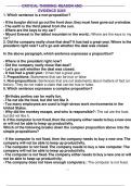 Critical Thinking: Reason and Evidence D265 1. Which sentence is a non-proposition? - If the burglar did not go out the front door, they must have gone out a window. - The earth is the third planet from the sun. - Where are the keys to my car? - Mount Eve