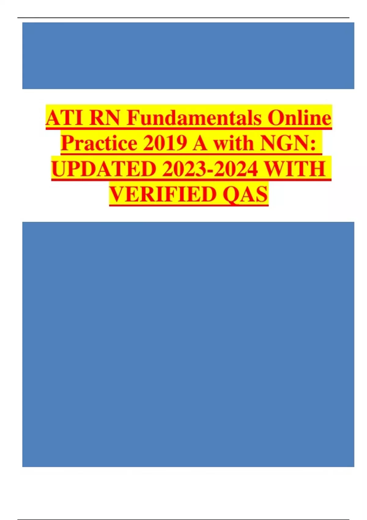 ATI RN Fundamentals Online Practice 2019 A With NGN - ATI RN ...