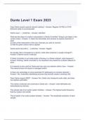 Dante Level 1 Exam 2023 Questions and Answers