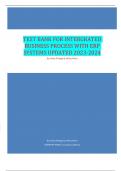 TEST BANK FOR INTERGRATED  BUSINESS PROCESS WITH ERP  SYSTEMS UPDATED 2023-2024 By Simha R Magal & Jeffrey Word