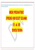 HESI Pediatric (PEDS) RN Exit Exam: V1 & V2 2023/2024