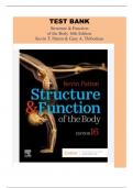 Test Bank for Structure & Function of the Body 16th Edition Kevin T. Patton & Gary A. Thibodeau 