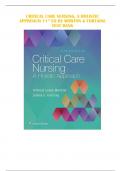 CRITICAL CARE NURSING, A HOLISTIC APPROACH 11TH ED BY MORTON & FORTAINE TEST BANK 2023