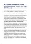 HESI Review Test-Maternity, Evolve Obstetrics/Maternity Practice 2017 Exam, HESI Maternity graded A+ 100%  verified