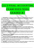 C213 Final Accounting Exam 2023/2024 GRADED A+