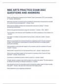 NBE ARTS PRACTICE EXAM 2023 QUESTIONS AND ANSWERS 