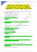 MS3 Exam 1/Med Surg 3 Exam 1 Questions and Answers (Complete Solutions) A+ Score Guide 2023/2024