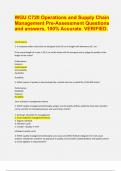 WGU C720 Operations and Supply Chain Management Pre-Assessment Questions and answers, 100% Accurate. VERIFIED 2024 | 34 Pages