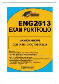 ENG2613 EXAM PORTFOLIO OCT-NOV  DUE 25 OCT 2023