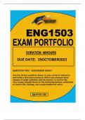 ENG1503 EXAM PORTFOLIO DUE 25 OCTOBER2023