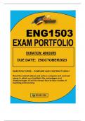 ENG1503  EXAM PORTFOLIO DUE 25 OCTOBER 2023 QUESTION THREE – COMPARE AND CONTRAST ESSAY