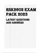 RSK2602 EXAM PACK.