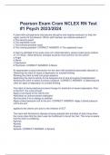 Pearson Exam Cram NCLEX RN Test  #1 Psych 2023/2024