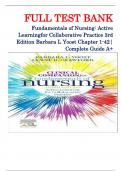 Test Bank for Fundamentals of Nursing: Active Learning     for Collaborative Practice 3rd Edition Barbara L Yoost Chapter 1-42| Complete Guide A+