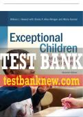 Test Bank For Exceptional Children: An Introduction to Special Education 11th Edition All Chapters - 9780134201351