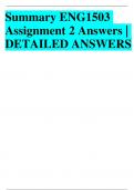 Summary ENG1503 Assignment 2 Answers | DETAILED ANSWERS