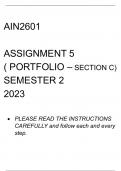AIN2601 ASSIGNMENT 5 SECTION A- D
